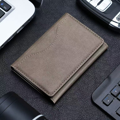 Khaki 3-in-1 Magnetic Wallet for MagSafe - Slim PU Leather Card Holder with Kickstand