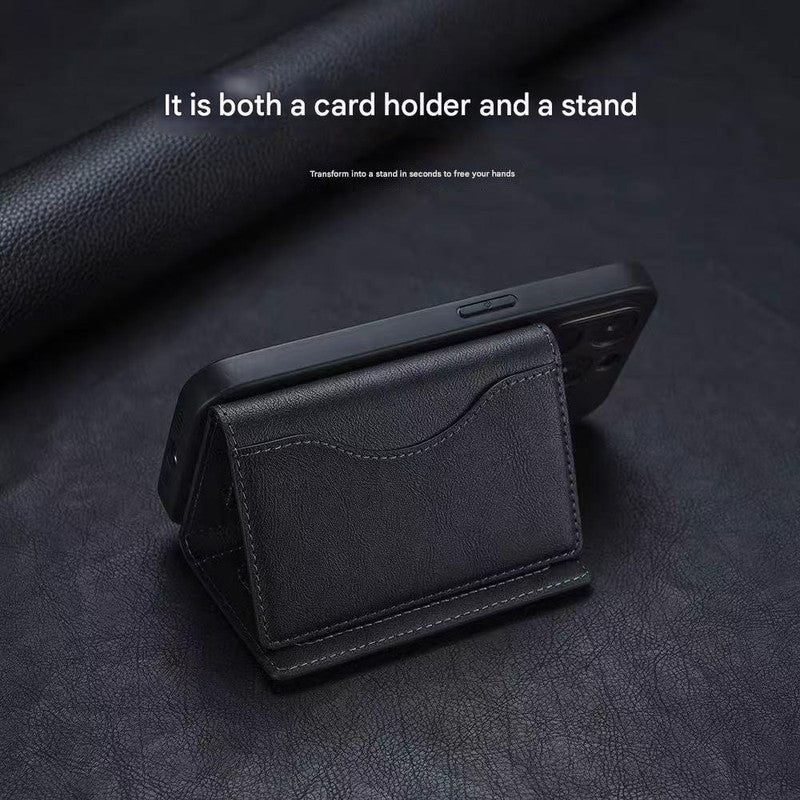 Brown 3-in-1 Magnetic Wallet for MagSafe - Slim PU Leather Card Holder with Kickstand