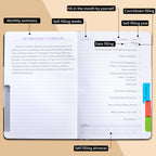Green A5 PU Leather Agenda for Productivity & Time Management-Undated Daily & Hourly Planner Pro