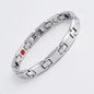 Silver Women's Titanium Steel Magnetic Bracelet with Negative Ions and Germanium Elements