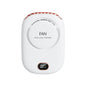 White Portable Bladeless Neck Fan with Waist Clip & Digital Display USB Rechargeable Mini Fan