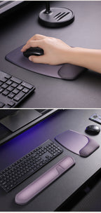 Red and Grey Comfortable Memory Foam Wrist Rest Set – Ergonomic Mouse Pad & Keyboard Hand Support for Office and Home Use