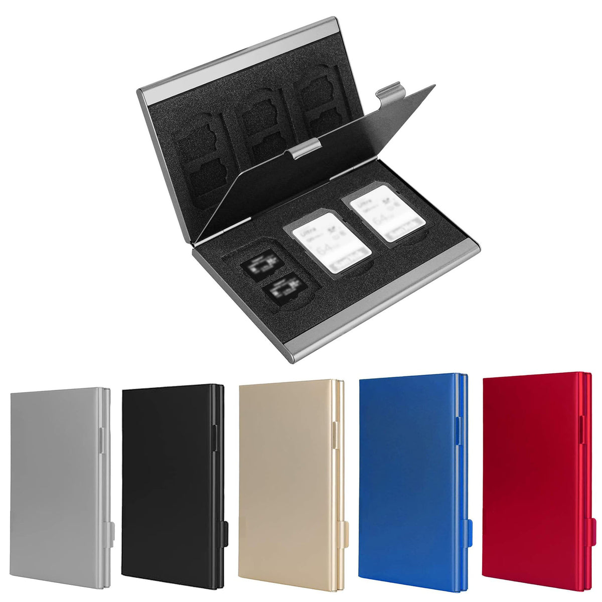 Black High-Quality Aluminum SD & TF Card Case – Premium Storage Solution for Memory Cards(Memory card not included)