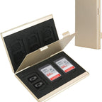 Gold High-Quality Aluminum SD & TF Card Case – Premium Storage Solution for Memory Cards(Memory card not included)