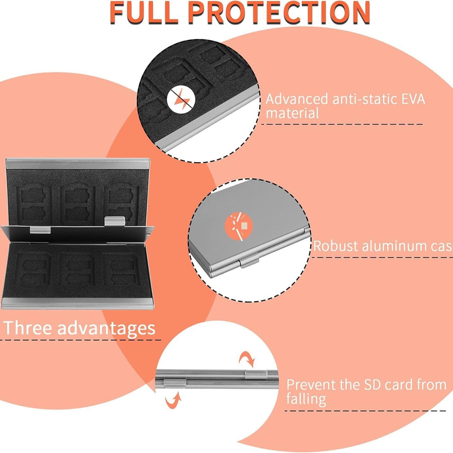 Gold High-Quality Aluminum SD & TF Card Case – Premium Storage Solution for Memory Cards(Memory card not included)
