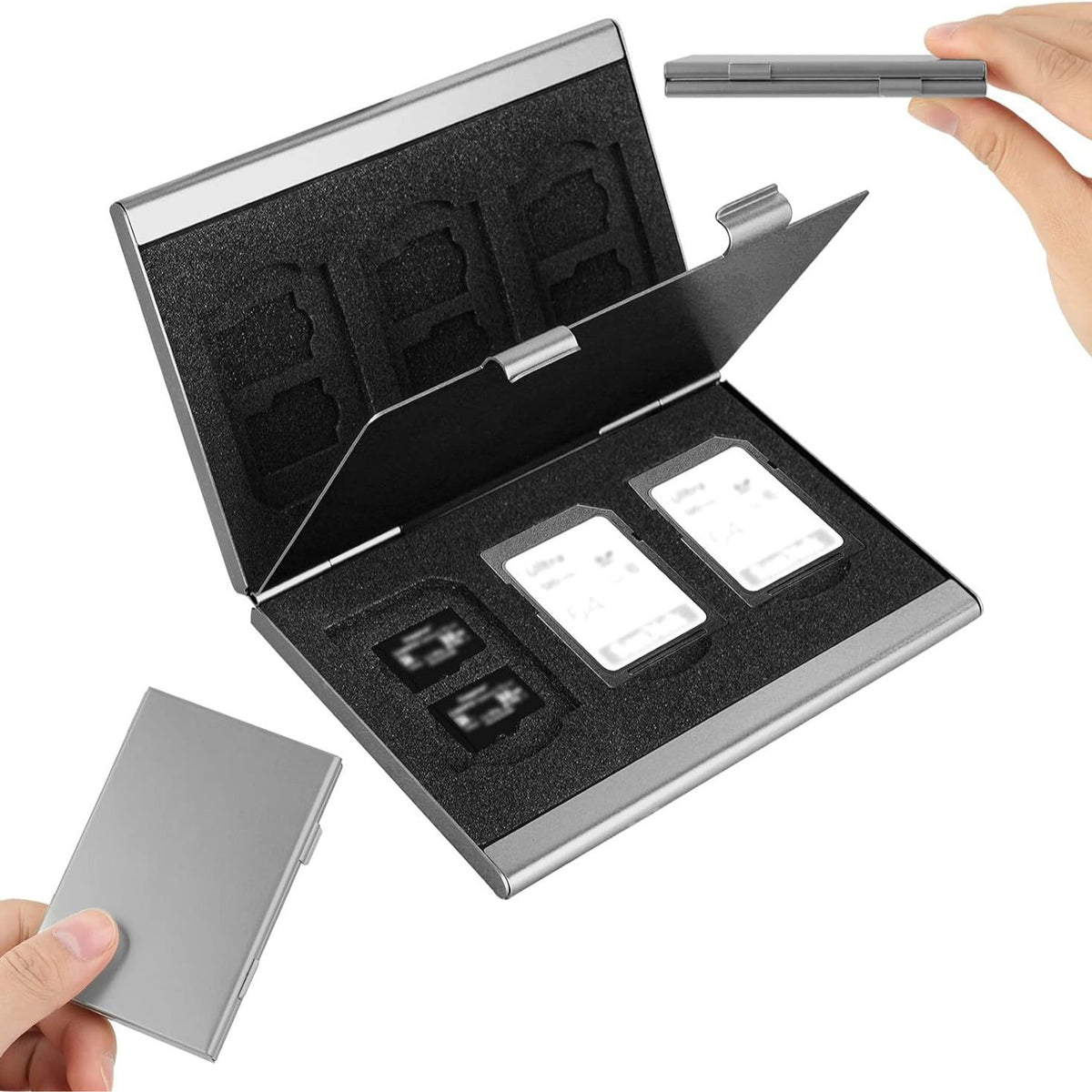 Blue High-Quality Aluminum SD & TF Card Case – Premium Storage Solution for Memory Cards(Memory card not included)