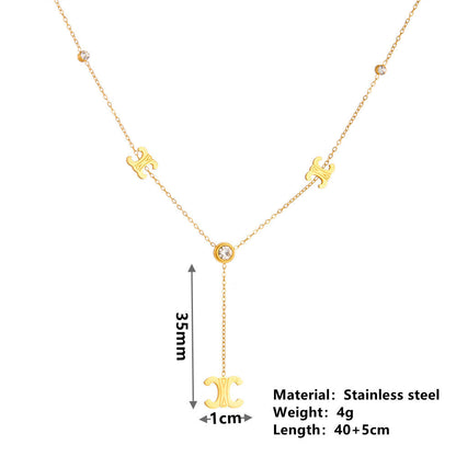 Stylish Stainless Steel Jewelry Set – Elegance Meets Durability with Parisian Arc de Triomphe Design