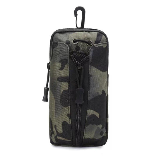 Dark Green camouflage Multi-Functional Outdoor Water Bottle & Phone Pouch – Tactical Zippered Waist Pack for Travel, Hiking, and Daily Use