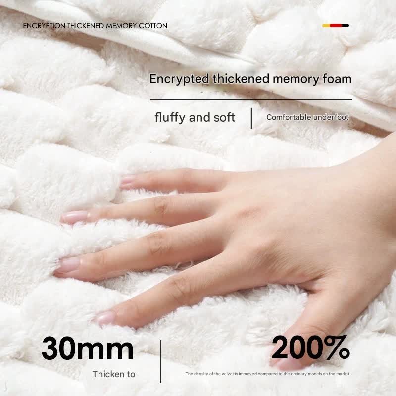Luxury Plush Memory Foam Bath Mat with Foot Drying Panel - 40*60cm Super Absorbent & Non-Slip Bathroom Rug(Checkered brown)
