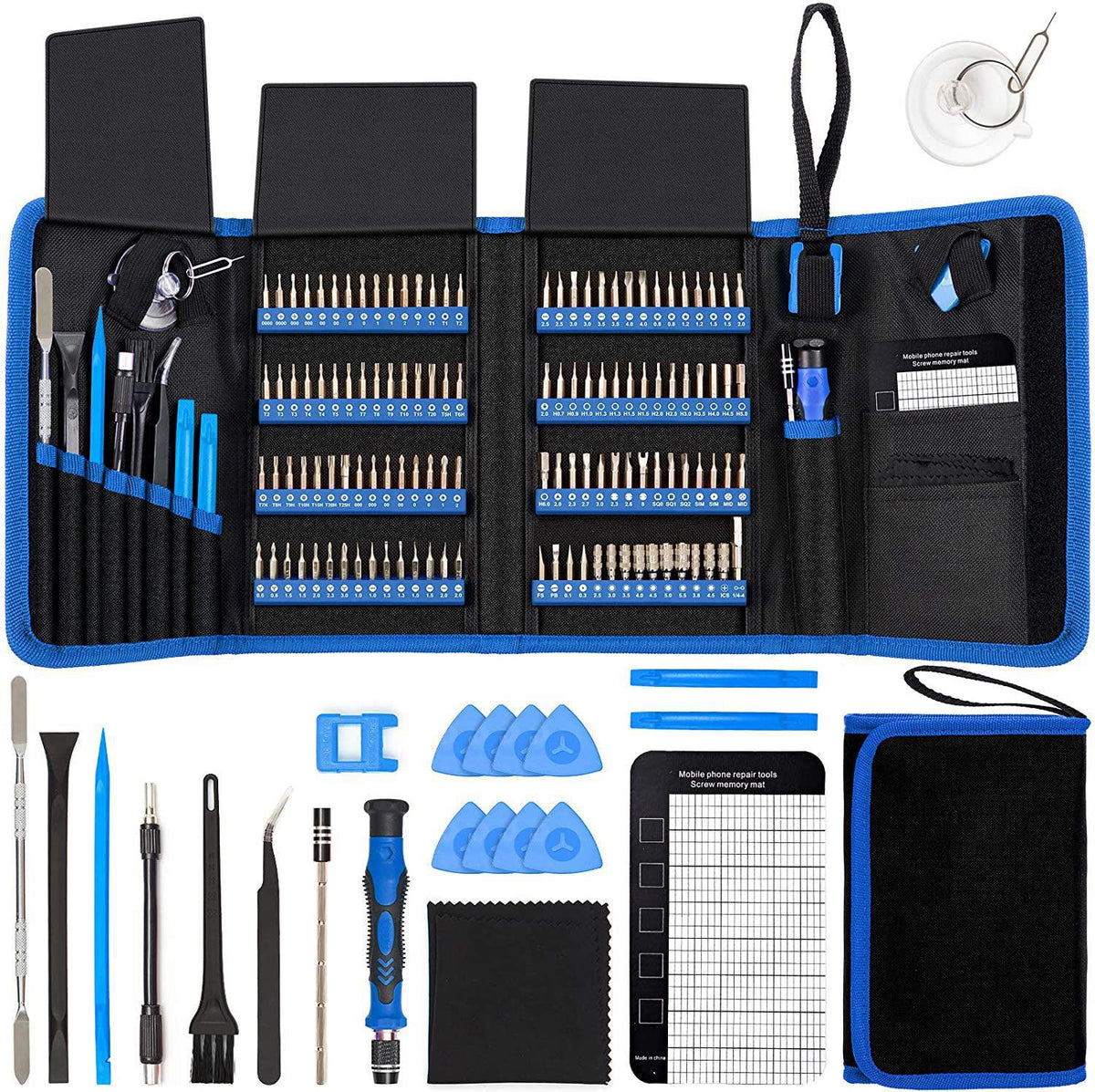 Professional 142-in-1 Precision Screwdriver Repair Tool Kit in Portable Oxford Bag(blue)
