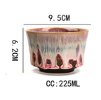 Beige 225ml Ceramic Kiln Glazed Coffee Latte Art Cup - Retro Style Matcha Bowl