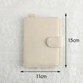 White DIY Canvas Passport Holder with 4 Random Patches - Customizable Travel Document Wallet