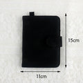 Black DIY Canvas Passport Holder with 4 Random Patches - Customizable Travel Document Wallet