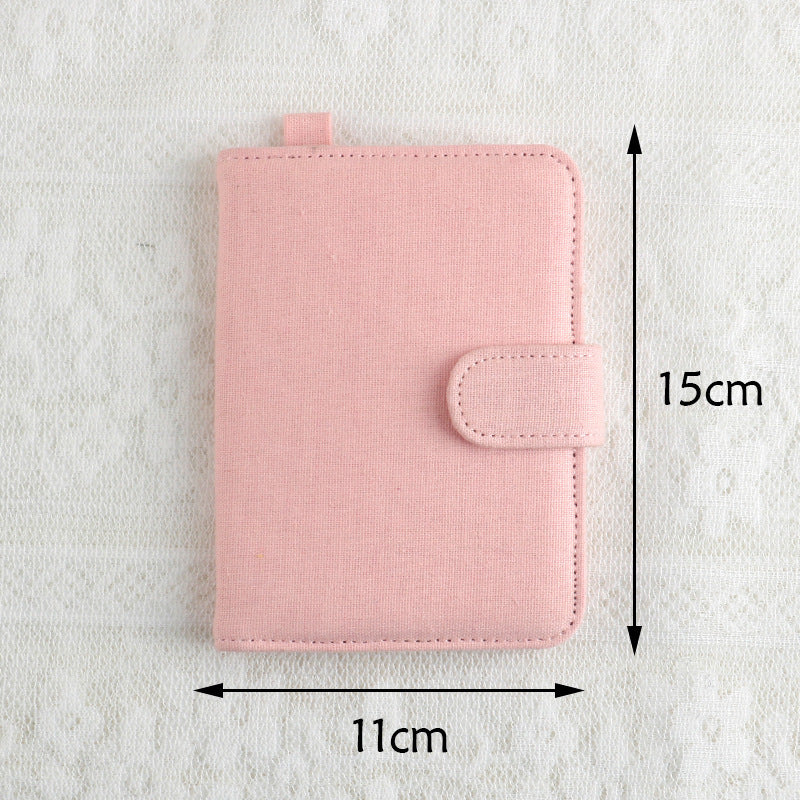 Pink DIY Canvas Passport Holder with 4 Random Patches - Customizable Travel Document Wallet