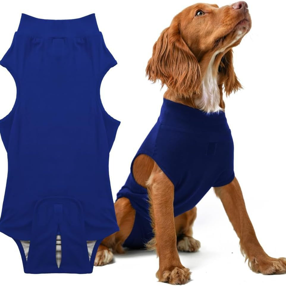L Blue Premium Pet Physiological Suit - Comfortable & Breathable Bamboo Modal Recovery Suit