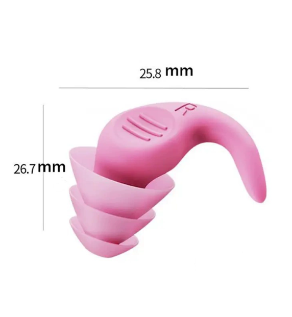 Grey 5-Pair Set Ergonomic Silicone Earplugs - Waterproof for Swimming, Reusable for Noise Cancelling Sleep