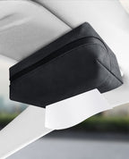 Blue 2-Pack  Luxury Faux Suede Car Tissue Box - Visor Clip & Strap for Armrest or Seat Back