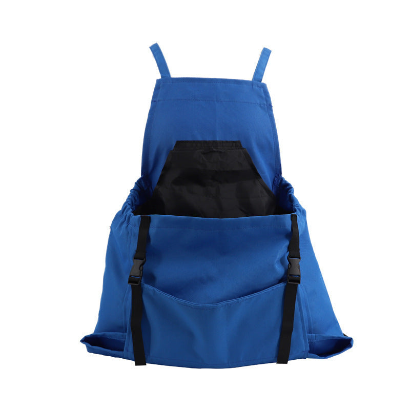 BLue Heavy-Duty Garden Harvesting Apron - Waterproof Fruit Picking Bag with Large Pouch