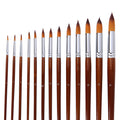 Professional 13-Piece Artist Brush Set - Flat & Filbert Nylon Bristles for Acrylic, Oil & Watercolor