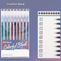 Colorful Black 9PCS/Set Languo Dopamine Gel Pen Set - Vibrant Multi-Color Writing Instruments for Creativity
