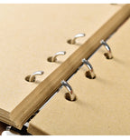 2PCS Green Vintage A5 PU Leather Journal with Leaf Charm - Ring Bound Refillable Notebook Set