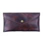 Coffee Vintage Japanese Style Full-Grain Leather Phone Wallet - Slim Envelope Clutch for Women
