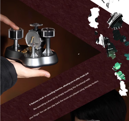 Mini Electronic Finger Drum Set Touch Sensitive Desktop Percussion Toy with Light-Up Game Mode Novelty Gift for Kids and Musicians