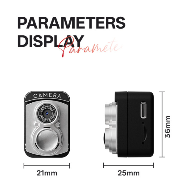 Retro Design Mini Digital Thumb Camera for Students - 2.0MP Video Recording with 16GB TF Card and 6 Style Filters - Compact CCD Style