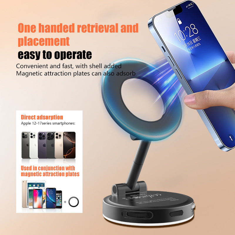 White Magnetic Phone Light & Stand - Rechargeable, Tri-Color, Portable