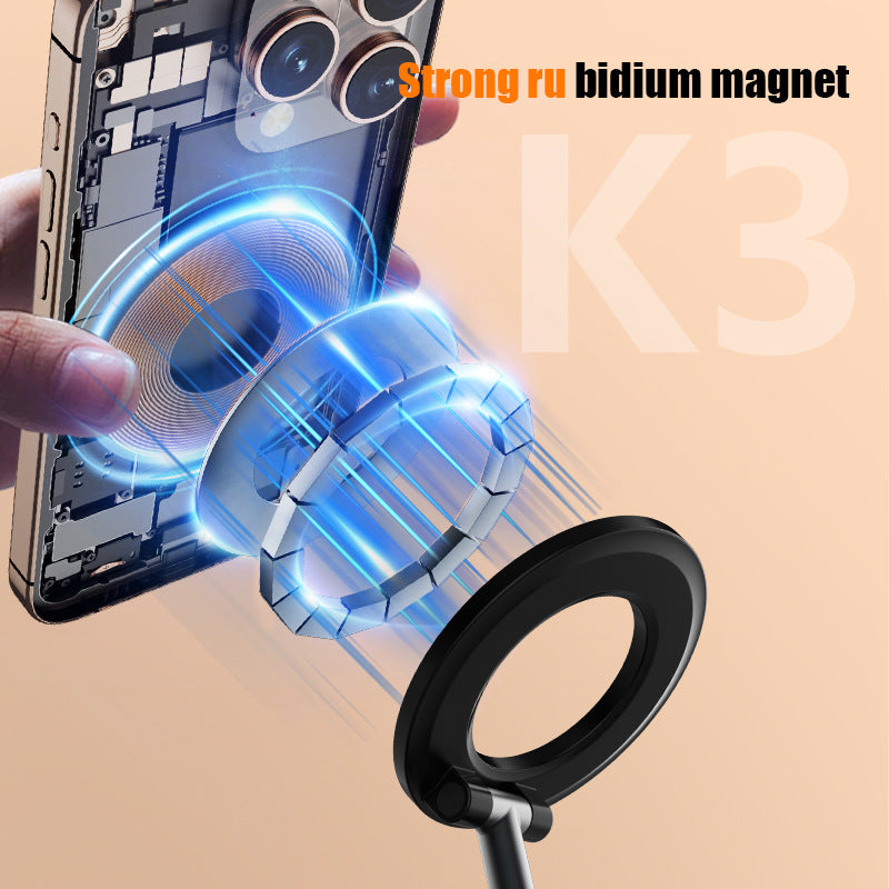 White Magnetic Phone Light & Stand - Rechargeable, Tri-Color, Portable