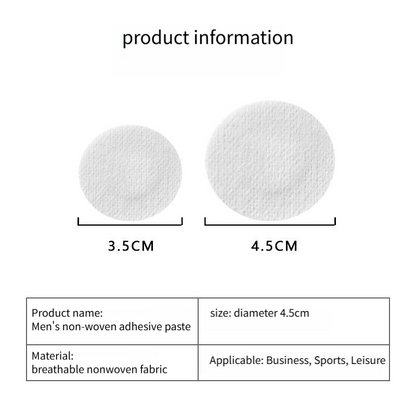 Men's White Invisible Chest Sticker (3.5cm) - TPU Anti-Scratch Sports Style