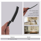 5-Pack Black Hard Bristle Crevice Brush (225 * 16mm) – Multifunctional Gap Cleaner, for Bathroom Household Kitchen Tiles Window Crevice Cleaning