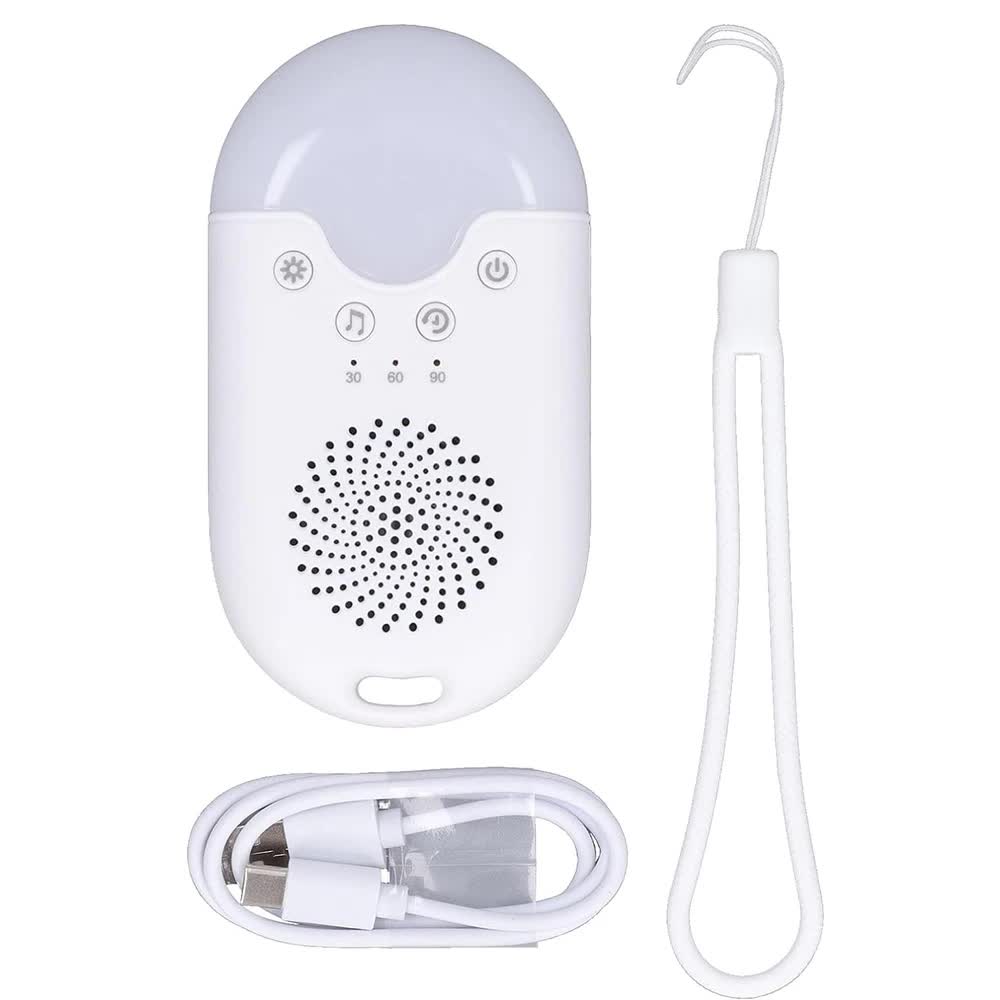 Portable Baby Sleep White Noise Machine(12.5*7*3.5 CM) With Soothing Sounds, RGB Night Light & Auto Timer - USB-C Rechargeable