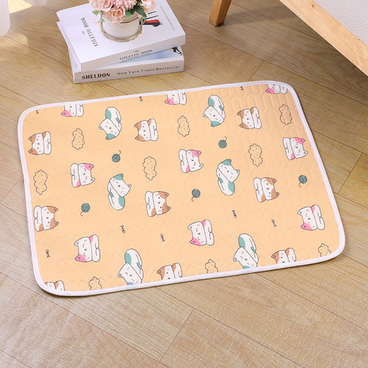 2-Pack Orange Cat Pet Summer Cooling Latex Pad (M Size: 50*40cm) - Breathable Ice Silk & Latex-Filled Dog Bed Cat Sleeping Mat with Non-Slip Base
