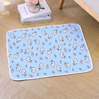 2-Pack Blue Fish Pet Summer Cooling Latex Pad (XXL Size: 90*70cm) - Breathable Ice Silk & Latex-Filled Dog Bed Cat Sleeping Mat with Non-Slip Base