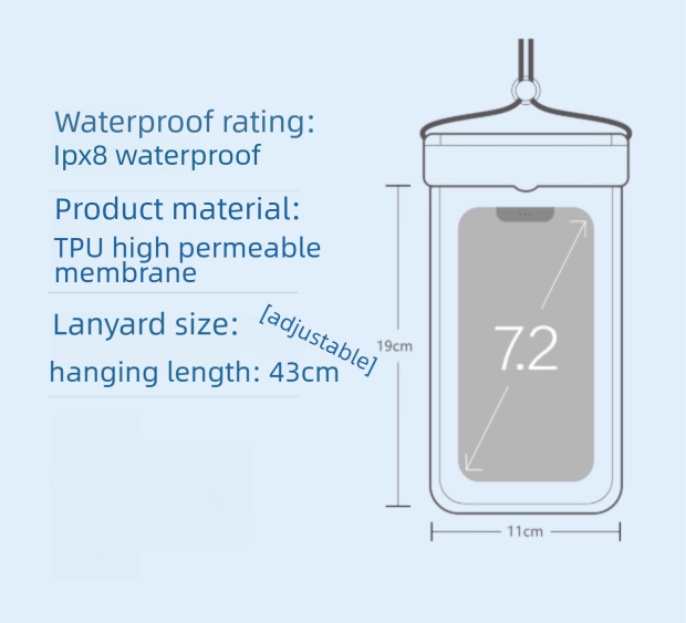 3-PCS Green IPX8 Waterproof Phone Pouch(19×11 CM) - Universal Touch Screen & Underwater Photo Case for Swimming, Snorkeling, and Beach