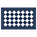 Dark Blue Checkered Design Loofah Texture Shower Mat (40x60cm) - Non-Slip PVC Bathroom Floor Mat, Quick-Draining, Anti-Mould & Massage Pad