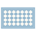 Light Blue Checkered Design Loofah Texture Shower Mat (44x75cm) - Non-Slip PVC Bathroom Floor Mat, Quick-Draining, Anti-Mould & Massage Pad