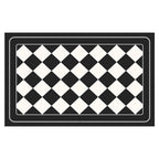Black Checkered Design Loofah Texture Shower Mat (50x80cm) - Non-Slip PVC Bathroom Floor Mat, Quick-Draining, Anti-Mould & Massage Pad