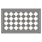 Grey Checkered Design Loofah Texture Shower Mat (50x80cm) - Non-Slip PVC Bathroom Floor Mat, Quick-Draining, Anti-Mould & Massage Pad