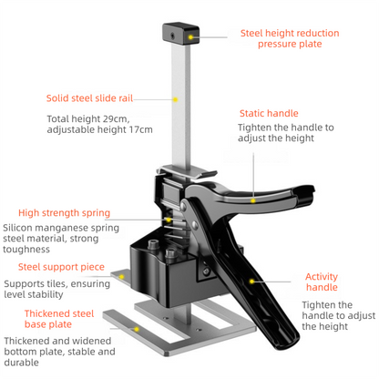 Two-Piece Professional Metal Tile Lifter (21cm Adjustable) - Dual-Rod Precision Height Regulator for Floor and Wall Tiles