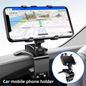 2-Pack Multi-Function 360° ABS Rotating Car Phone Holder - Universal Clip Mount for Dashboard, Rearview Mirror & Sun Visor with Anti-Slip