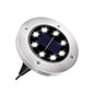 4-Pack Classic Large 8 LED Solar In-Ground White Light Set (12  x 12  x 13 cm) - Stainless Steel Waterproof Garden Spike Lamps for Lawn & Pathway