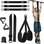 Black (225lb)Heavy Duty Pull-Up Assist Strap System With Foam Handles - Adjustable Resistance Trainer for Pull-Ups and Home Gym Workouts