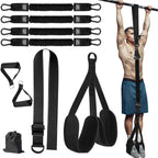 Black (300lb)Heavy Duty Pull-Up Assist Strap System With Foam Handles - Adjustable Resistance Trainer for Pull-Ups and Home Gym Workouts