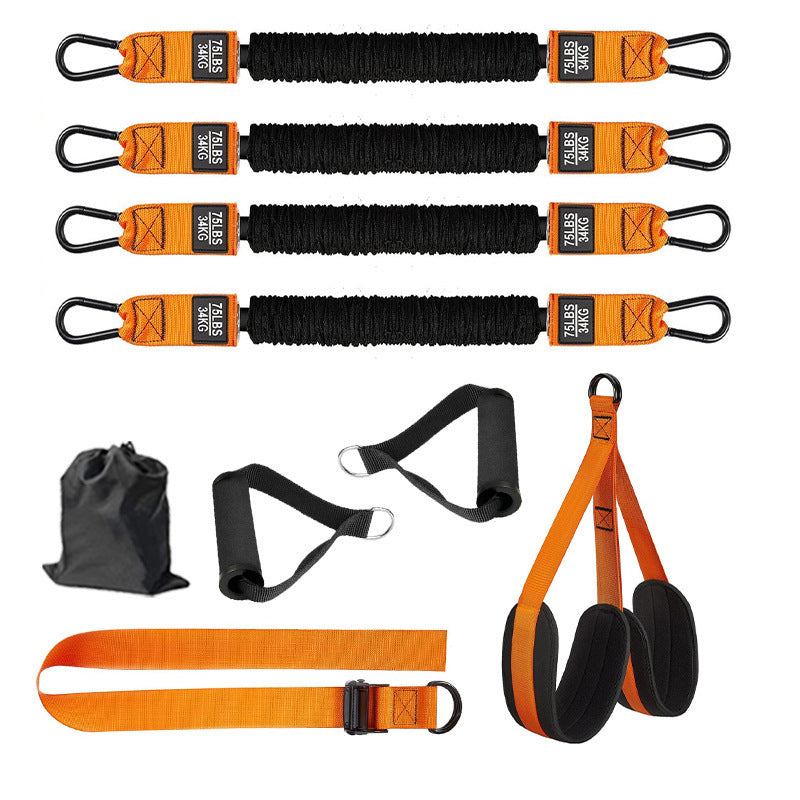 Orange (300lb)Heavy Duty Pull-Up Assist Strap System With Foam Handles - Adjustable Resistance Trainer for Pull-Ups and Home Gym Workouts