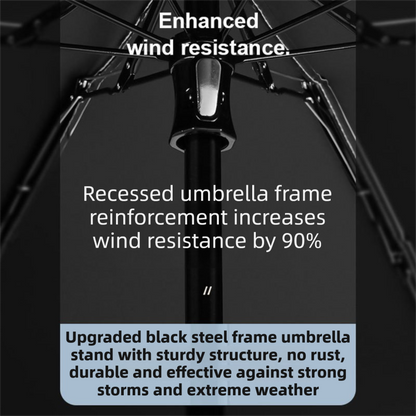 Black Ultra-Compact 5-Fold Waterproof All-Weather Umbrella for Women - Heart Pattern, Black Glue UV Protection, 8-Rib Frame,  Portable Capsule Parasol