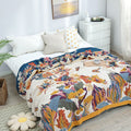 Pure Cotton Multi-Layer Gauze Blanket(Classic A, 150 cm x 200 cm) - Lightweight, Ultra-Breathable, and Moisture-Wicking Summer Quilt for Hot Sleepers