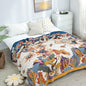 Pure Cotton Multi-Layer Gauze Blanket(Classic A, 240 cm x 240 cm) - Lightweight, Ultra-Breathable, and Moisture-Wicking Summer Quilt for Hot Sleepers