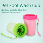 Green Small Size Quick & Easy-Clean Dog Paw Cleaner Cup - PP+TPR Material, Gentle Pet Grooming Tool
